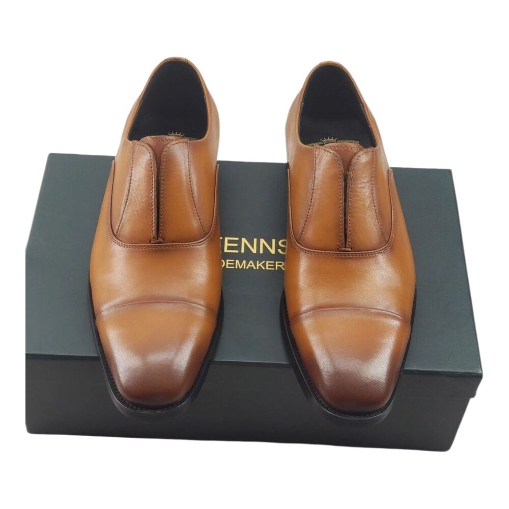 Gifennse Mens Hand Made Cap Toe Oxford Dress Shoes US 8 EU 40